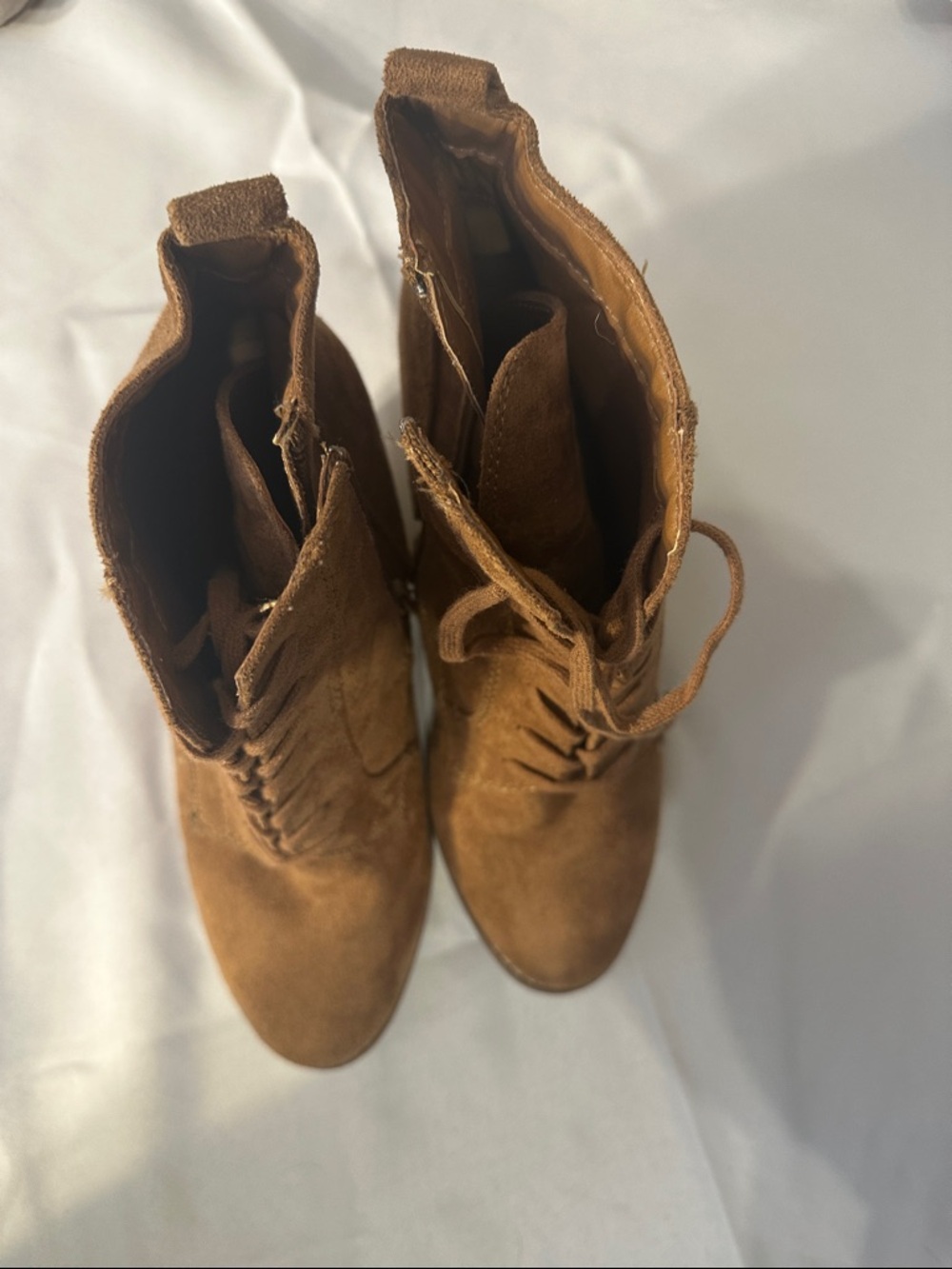 a new day Brown Suede Lace-Up Heeled Boots